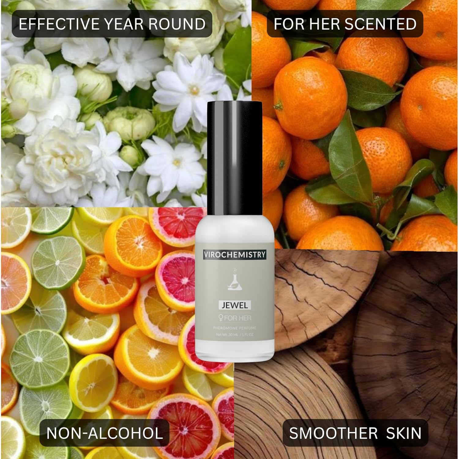 Pheromones to Attract Men for Women (Jewel) - Elegant, Ultra Strength Organic Fragrance Body Perfume (1 Fl. Oz)(Human Grade Pheromones to Attract Men)