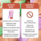Bye Bye Bush by OYO – Hair Removal Cream for Women Private Area, Bikini Line, Inner Thighs & Armpits, Sensitive Skin Formula, 65% Naturally Derived, Fast Acting Aloe Cucumber – 5 fl oz