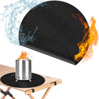 20" Tabletop Fire Pit Mat For Solo Stove Mesa Xl, Table Top Protector-Black | 1800°F Fiberglass, Dual Silicone, Waterproof, Oilproof, Anti-Slip Base, Anti-Curl Mat For Patio, Camping, Deck, Ember Guard