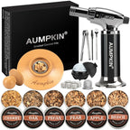 Cocktail Smoker Kit With Torch – 6 Flavors Wood Chips – Bourbon, Whiskey Smoker Infuser Kit, Old Fashioned Drink Smoker Kit, Birthday Bourbon Whiskey Gifts For Men, Dad, Husband (Without Butane)