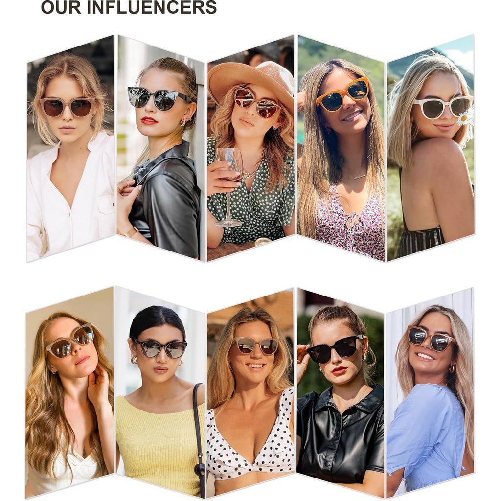 Sojos Trendy Cat Eye Round Polarized Sunglasses For Women Fashion Uv Protection Sunnies Sunglasses Sj2175
