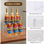 Acrylic Coffee Syrup Rack (6 Bottle Capacity),Syrup Bottle Holder Stand For Coffee Bar,Kitchen.Small Wine Rack For Bar,Family,Storage For Syrup,Wine,Condiments(Transparent)