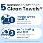 Clean Skin Club Clean Towels Xl®, Travel Pack 100% Usda Biobased Disposable Face Towel, Eczema Association Accepted,Dry Wipes, Tsa-Approved Travel Essential, 3 Packs, 30 Ct Total