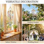 Crystal Suncatchers For Window Hanging Rainbow Maker Sun Catchers Indoor | Glass Wind Chime Garden Sun Catchers With Crystals Prisms,Whimsical Decor For Home,Handmade Gold Plated,With String & Hook