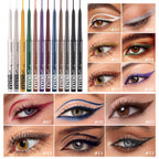 Langmanni 12Pcs Metal Colorful Eyeliner Pencil Set - Matte & Shimmer Eye Makeup,Smooth Use Long-Lasting & Waterproof Eyeliner Set