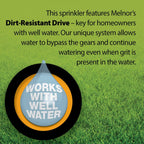 Melnor 65154Amz Xt Turbo Oscillating Sprinkler, Metal Base, 4,500 Sq. Ft., Quick Connect Bundle, 3-Way Adjustable, Black, Yellow
