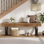 Tribesigns Entryway Shoe Bench, 55-Inch Wooden Shoe Bench With Metal X-Shaped Legs, Industrial Long End Of Bed Stool With Seating For Bedroom, Living Room, Hallway, Porch