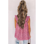 Prettygarden Boho Floral Tank Tops For Women, Shirred Straps Pleated Summer Casual Sleeveless Shirts Tops Beach Blouses