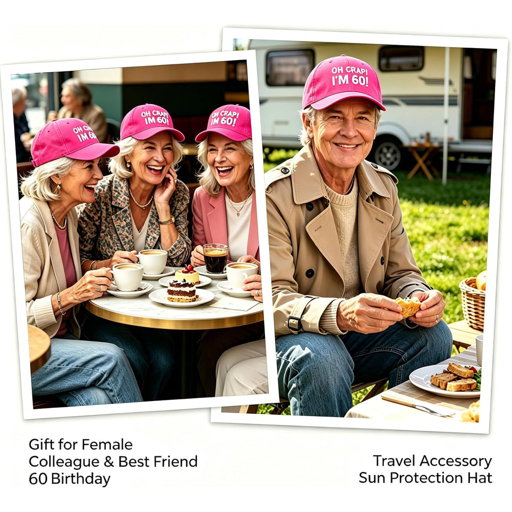 Funny 60th 70th Birthday Gifts for Men Women – Adjustable Cotton Baseball Cap Gift for Dad Mom Grandpa Grandma Pink-2