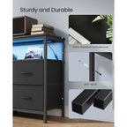 Songmics Bellah Collection - Dresser For Bedroom, Chest Of Drawers, Tv Stand For Tvs Up To 55 Inches, Living Room, Closet, 6 Drawers And 1 Shelf, Modern, Ink Black Ulgs833Bh02S