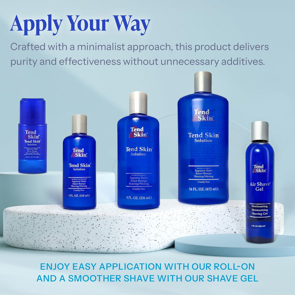 Tend Skin Solution for Unsightly Razor Bumps, Ingrown Hair and Razor Burns, Post Shaving and Waxing Toner for Men and Women, Made in USA, 4 Oz