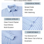 Alex Vando Mens Linen Long Sleeve Casual Button Down Shirt For Men Beach Wedding Shirts