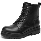 Dream Pairs Combat Boots Ankle Booties Lace-Up Platform Side Zipper Lug Sole Boots Ankle Boots For Women
