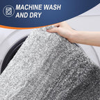 OLANLY Bathroom Rugs Sets 3 Piece, Soft Absorbent Microfiber Bath Mats and U-Shaped Contour Toilet Rug, Machine Wash Dry, Plush Shaggy Bath Mat Set for Bathroom (30"x20"+24"x16"+24"x20", Grey)