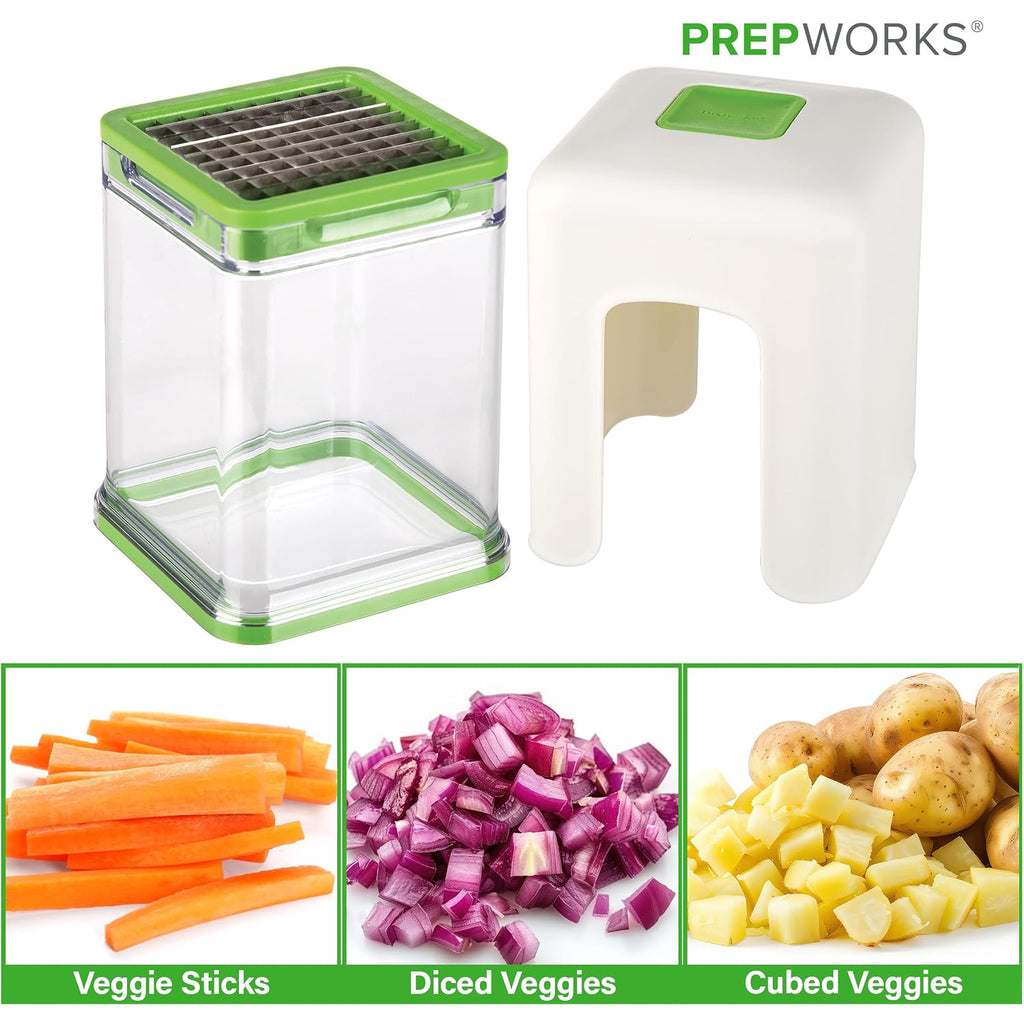 Prepworks Tower Fry Cutter – Heavy-Duty Potato Cutter For Perfect Fries, Easy-To-Use, Stainless Steel Blades, Bpa-Free