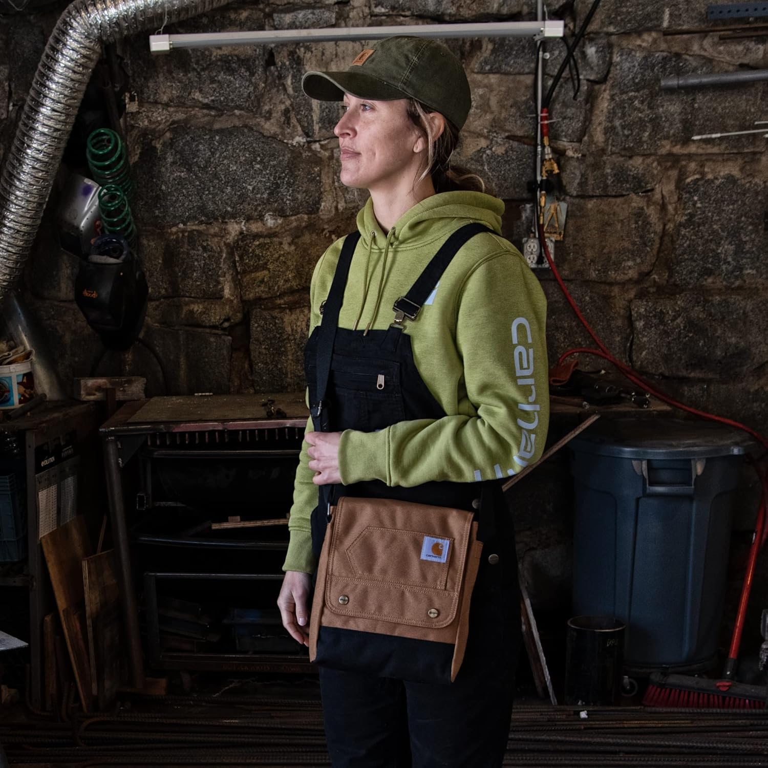 Carhartt Crossbody Snap Bag, Durable, Adjustable Crossbody Bag with Flap Over Snap Closure