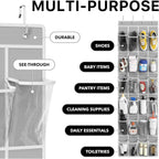 Simple Houseware 24 Pockets - Crystal Clear Over The Door Hanging Shoe Organizer, Gray (64'' X 19'')