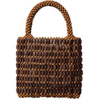 Small Tote Bag Wooden Bead Bag Woven Handbag Clutch Purses For Women