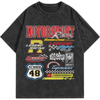 Graphic Tees Acid Washed Y2K Vintage Streetwear Cotton Short Sleeve T-Shirt Tops For Men Women