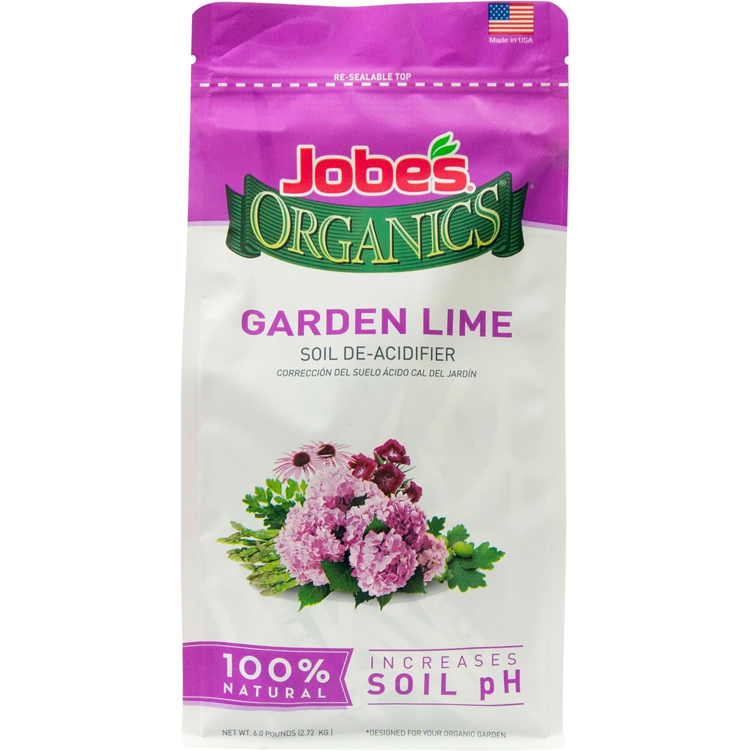 Jobe'S Organics Garden Lime, Lime Powder Soil Amendment For Lawns, Plants, And Gardens, 6 Lbs Bag