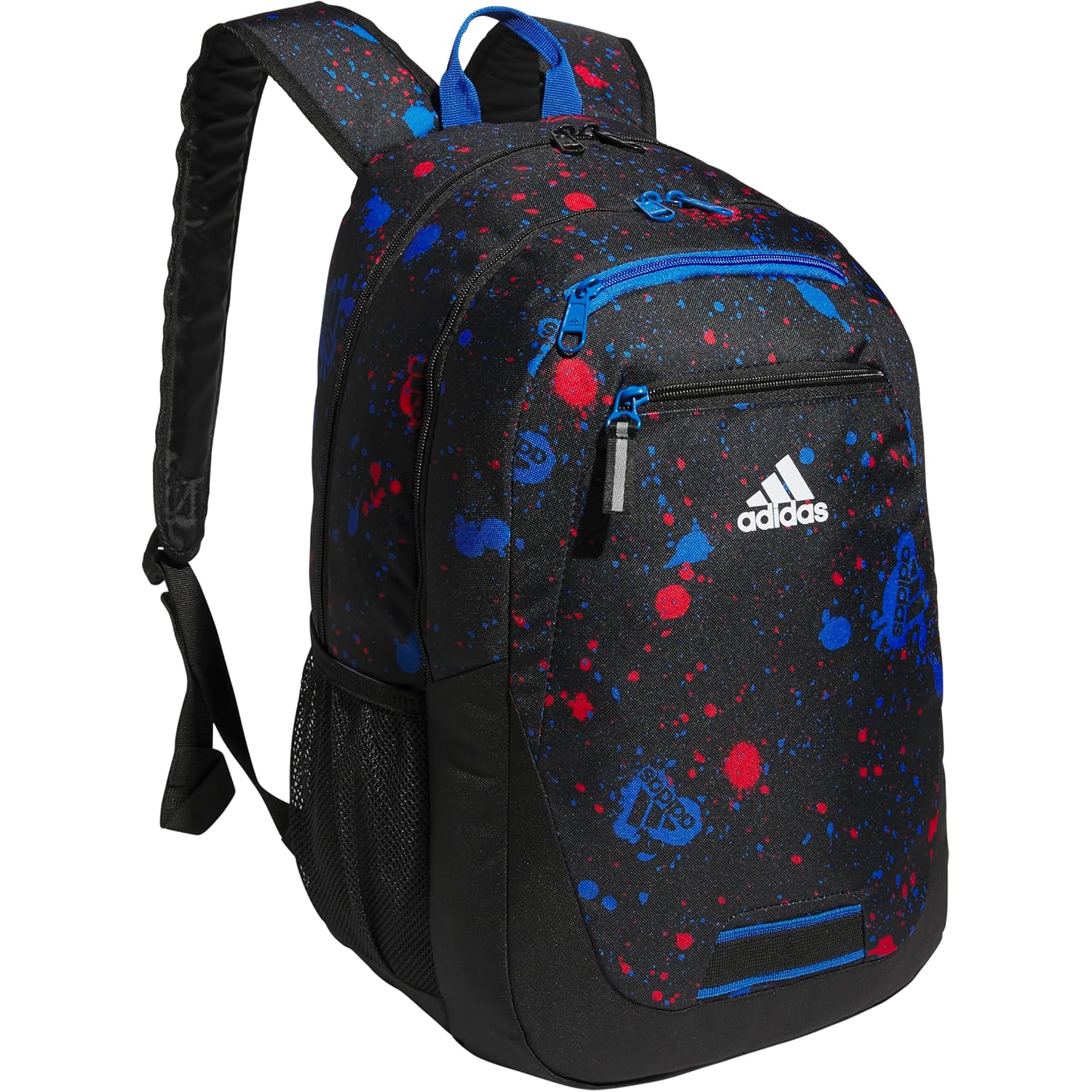 Adidas Foundation Backpack, Splatter Black/Bright Royal Blue, Osfa