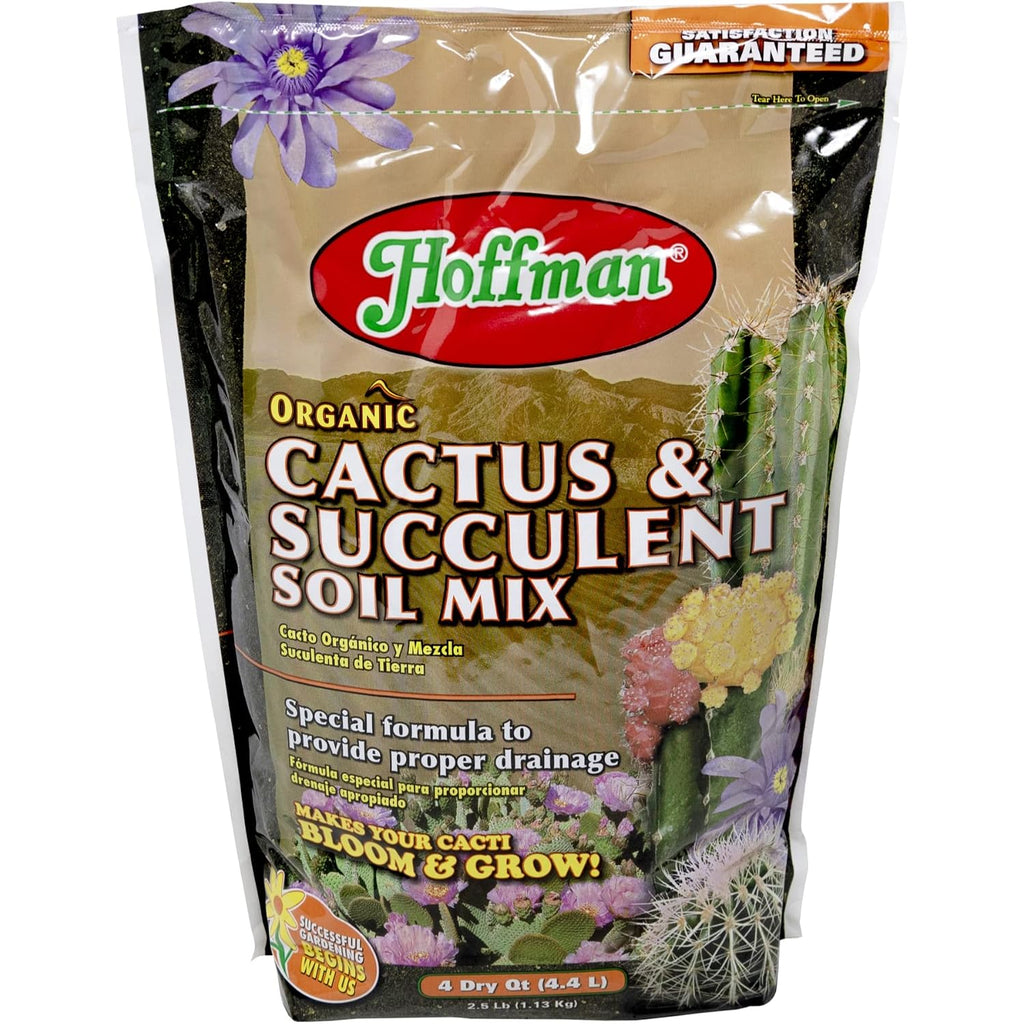 Hoffman 10404 Organic Cactus And Succulent Soil Mix, 4 Quarts, Brown/A