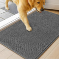 Mudguard Mat® Dog Door Mat For Muddy Paws, Super Absorbent Microfiber, Non-Slip Indoor Mat, Quick-Dry Chenille Rug For Pets & Entryway, Machine Washable, Grey 19" X 30"