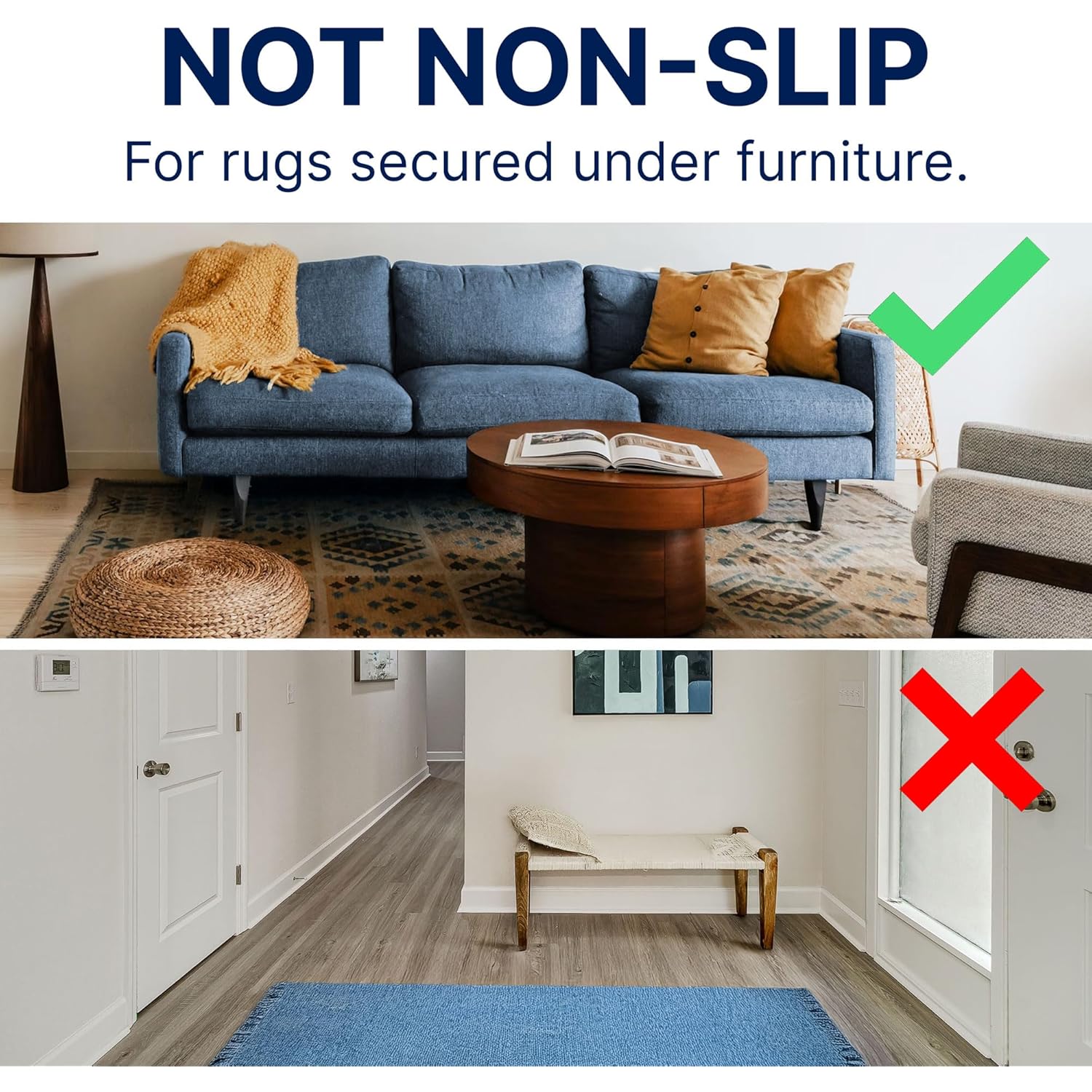RUGPADUSA - Basics - 8'x10' - 1/4" Thick - 100% Felt - Protective Cushioning Rug Pad - Safe for All Floors and Finishes Including Hardwoods