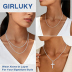 2mm Rope Chain 925 Sterling Silver Chain Necklace for Women, 14K Gold Plated Chains for Women Durable & Smooth Women's Chains Necklace, 16 18 20 22 24 26 Inch