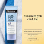 Neutrogena Ultra Sheer Dry Touch Sunscreen Lotion Spf 45 Broad Spectrum Uva Uvb Protection Lightweight Water Resistant Up To 80 Minutes Oil Paba Oxybenzone Free, 2-Pack Of 3 Fl Oz