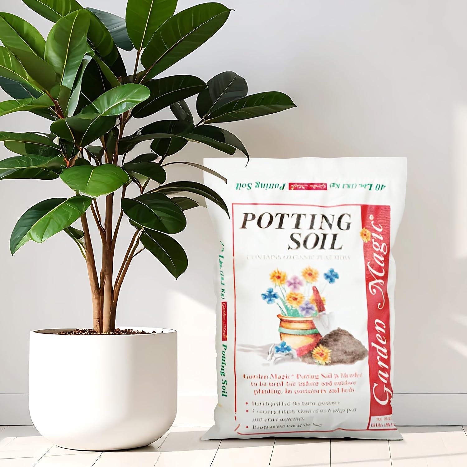 Michigan Peat 40 Pound Bag Of Garden Magic General Purpose Moisture Retaining Potting Soil Mix For Indoor And Outdoor Planting