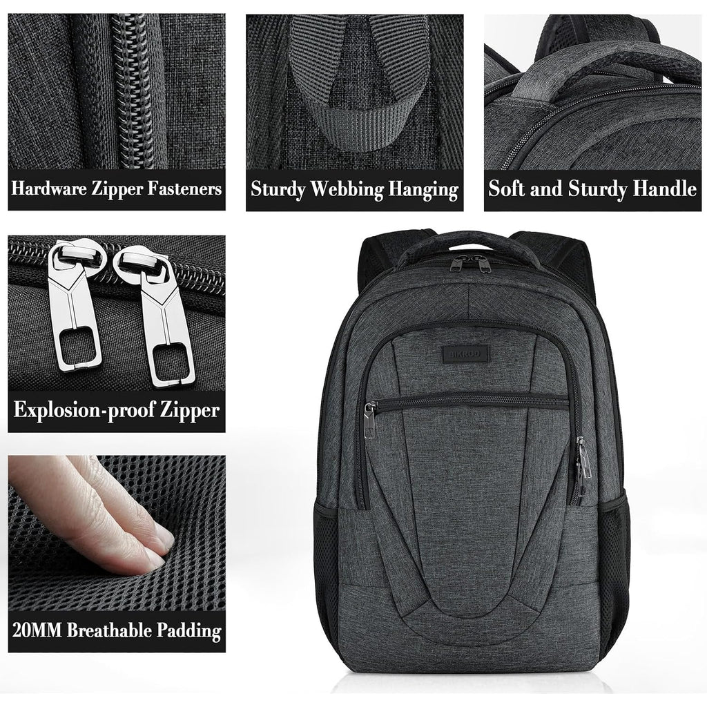 Bikrod Travel Laptop Backpack, 17 Inch Extra Large School Backpacks For Teen Boys And Girls, Black Water Resistant Women Back Pack, Business Men Sturdy Computer Bag