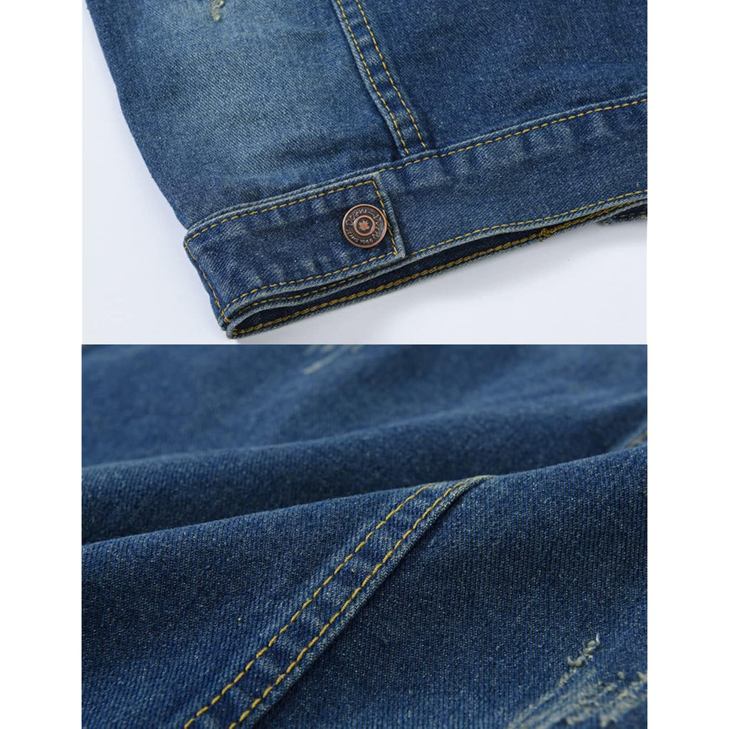 Women'S Casual Denim Waistcoat Slim Fit Frayed Sleeveless Jacket Ripped Tops With Pockets