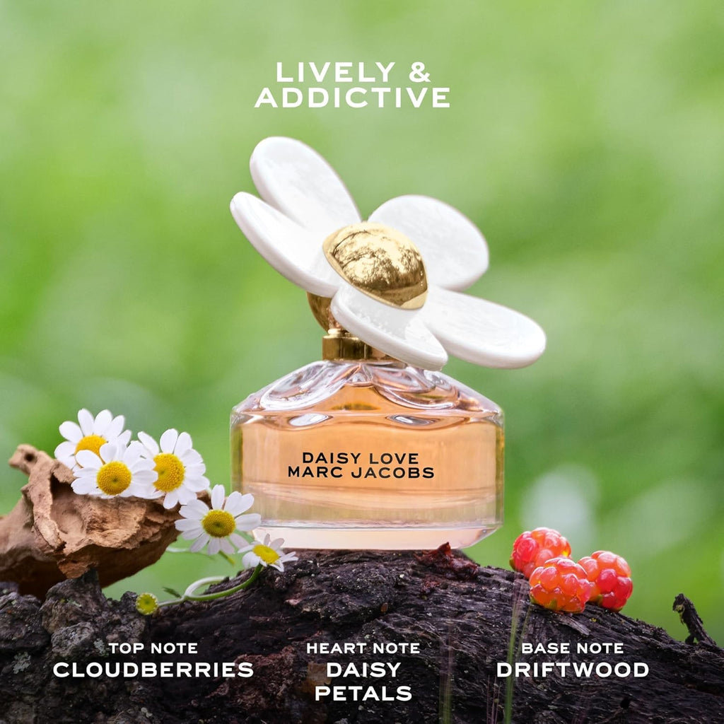 Marc Jacobs Daisy Love Eau de Toilette – Sweet Floral Women's Perfume – With Notes of Crystallized Cloudberries, Daisy Petals & Driftwoods