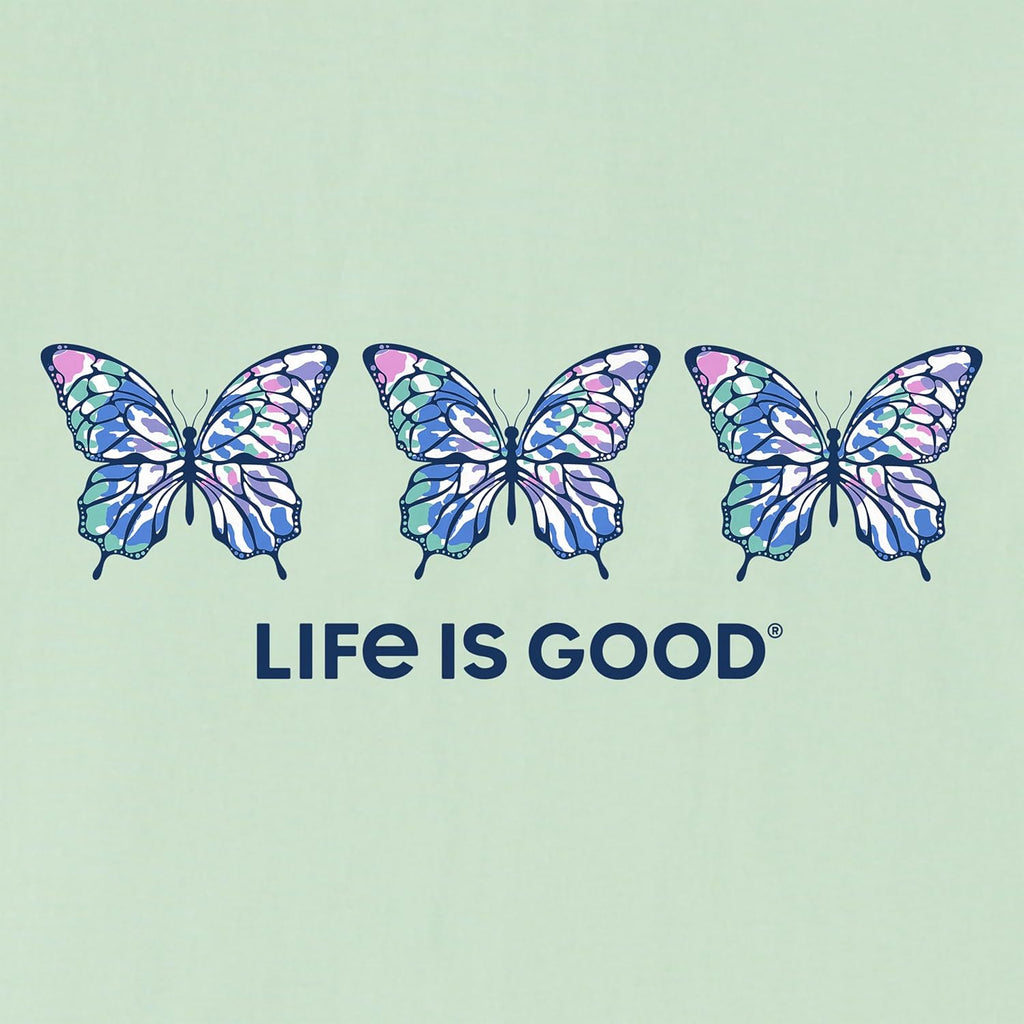 Life is Good Women's Crusher Tee Shirt, Short Sleeve Cotton Graphic T-Shirts, Tie Dye Butterfly