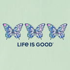 Life is Good Women's Crusher Tee Shirt, Short Sleeve Cotton Graphic T-Shirts, Tie Dye Butterfly