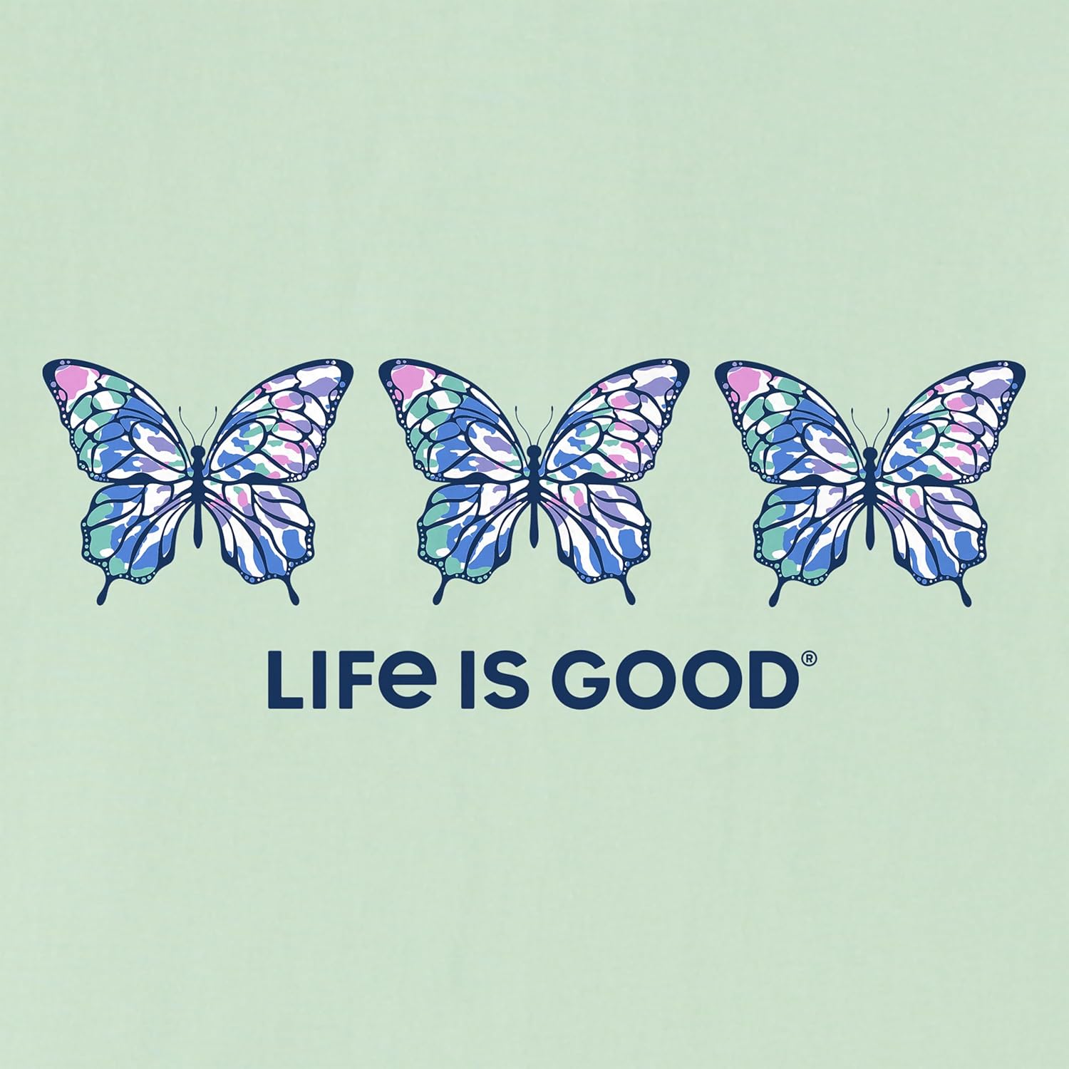 Life is Good Women's Crusher Tee Shirt, Short Sleeve Cotton Graphic T-Shirts, Tie Dye Butterfly