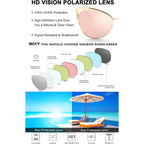 GQUEEN Trendy Oversized Sunglasses for Women Polarized Cat Eye Cute UV400 Protection