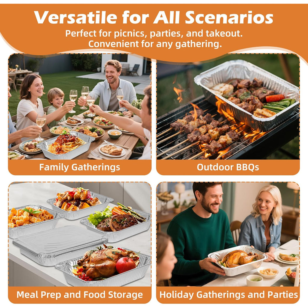 Findful Aluminum Pans 9x13 (30 Pack) – Foil Pans, Aluminum Trays for Cooking, Baking, Storing & Prepping Food – Tin Foil Pan, Disposable Baking Pan – Heavy-Duty, Leak-Proof & Oven-Safe