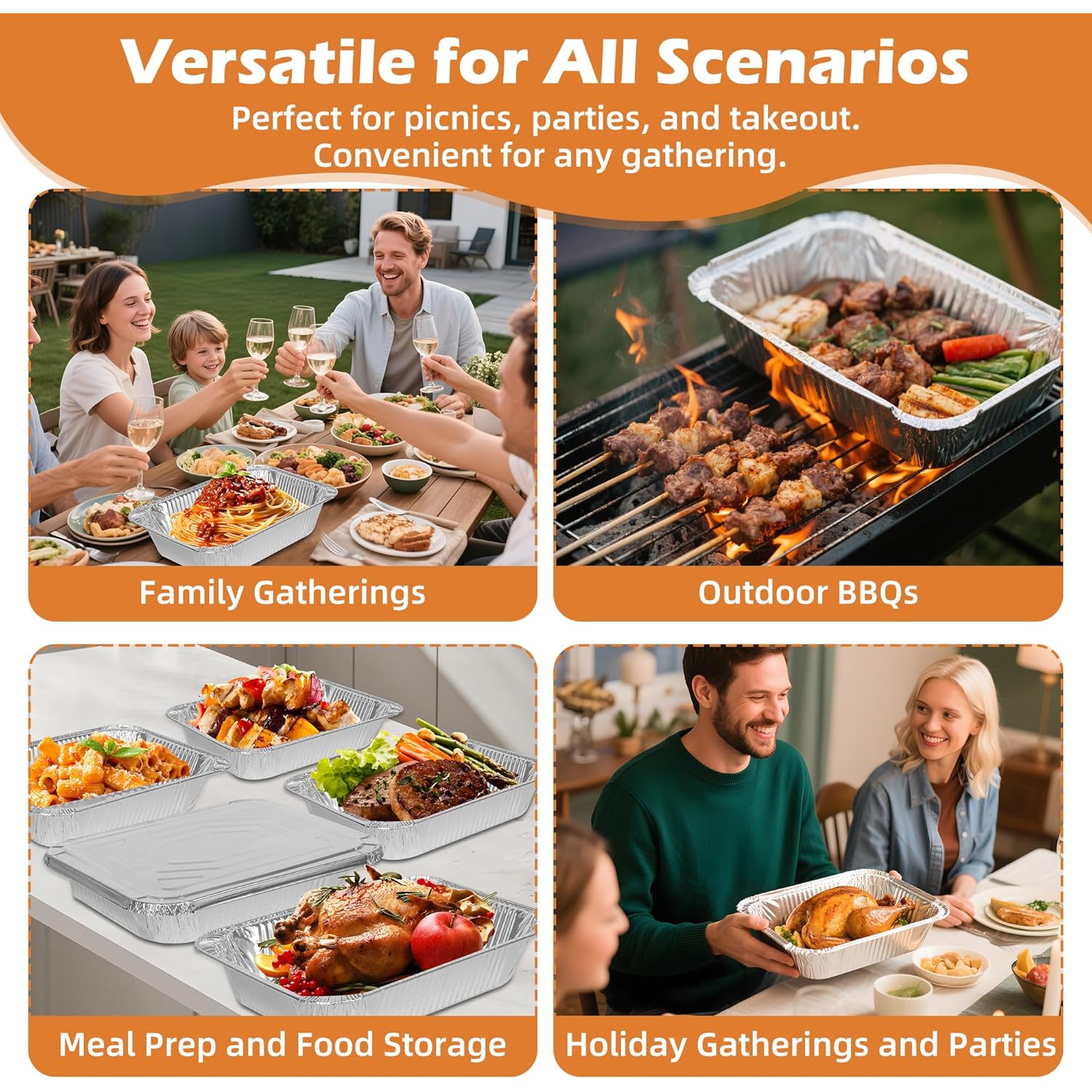 Findful Aluminum Pans 9x13 (30 Pack) – Foil Pans, Aluminum Trays for Cooking, Baking, Storing & Prepping Food – Tin Foil Pan, Disposable Baking Pan – Heavy-Duty, Leak-Proof & Oven-Safe