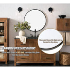 Black Round Mirror 32 Inch Circle Mirror For Bathroom Vanity, Entryway, Living Room, Round Bathroom Mirror For Wall