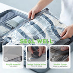 15 Pack Vacuum Seal Bags For Clothing Travel With -60000Pa Usb Pump, Save 80% Of Space For Clothes (15 Combo Size)