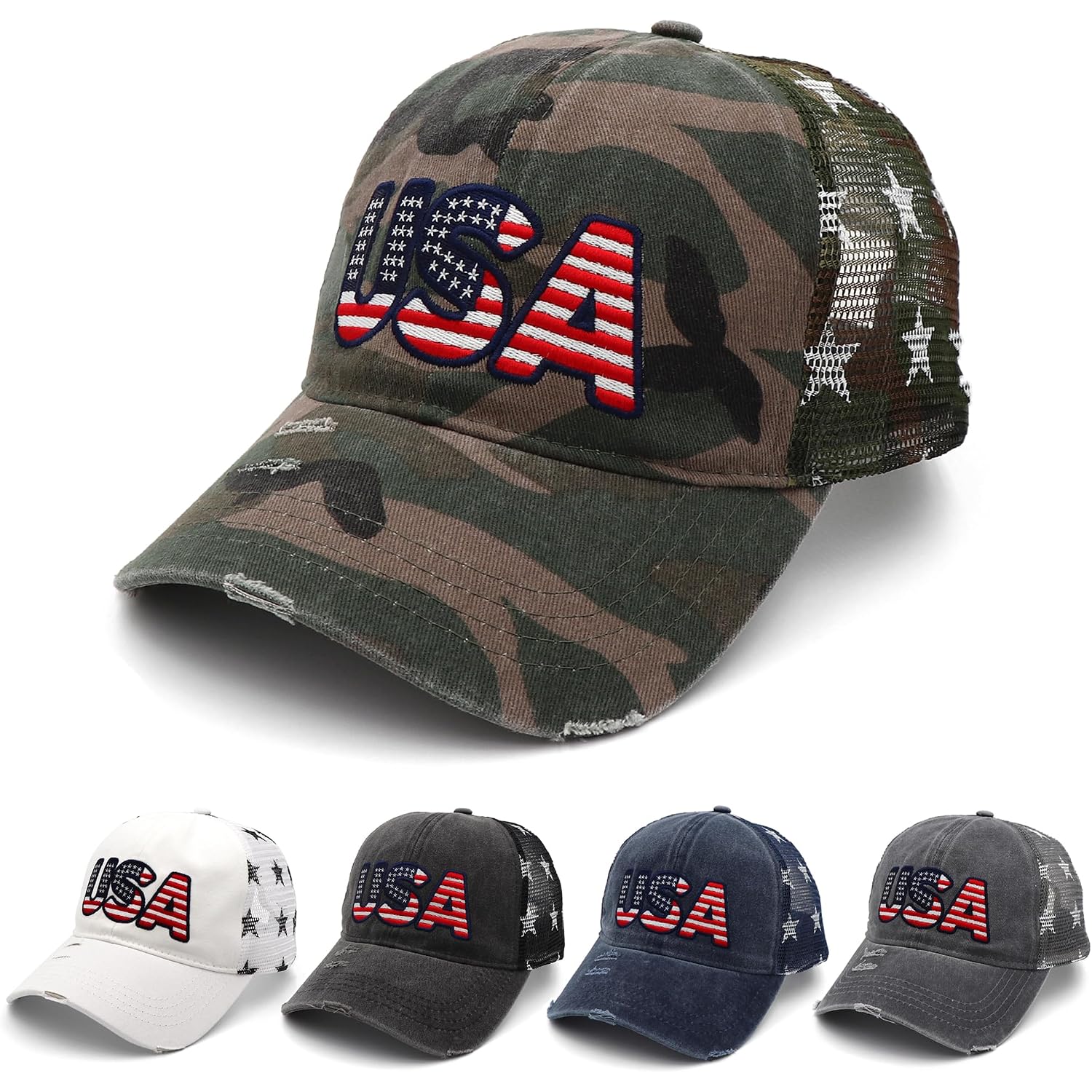 4Th Of July Hat 250 Anniversary Usa Hat American Flag Trucker Hat For Women Men Fourth Of July Patriotic Eagles Hat