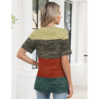 Womens Tops Short Sleeve Shirts Crew Neck Tunic with Buttons Spring Summer Outfits for Women Trendy 2026