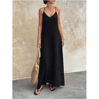 Verdusa Women'S Backless Cami Dresses Linen Maxi Dress Sundress Open Back Vacation Beach Summer Outfits