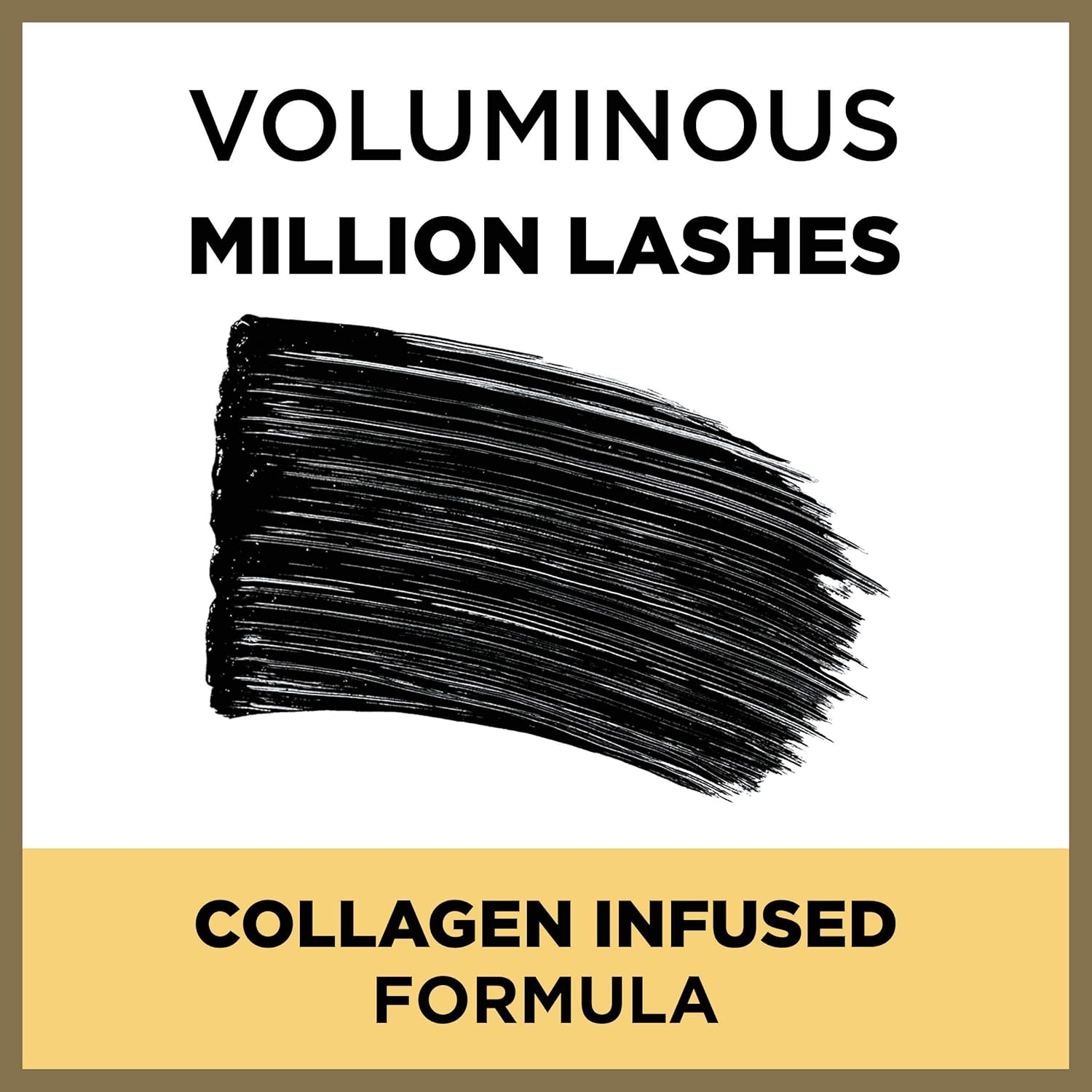 L’Oreal Paris Makeup Voluminous Million Lashes Mascara, Volumizing Collagen Infused Eye Makeup, Amplifying Mascara Brush, Washable, Black, 0.30 Fl Oz., 1 Count