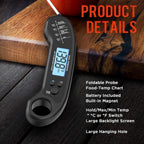 Meat Thermometer Digital, Instant Read Meat Thermometeri For Grill And Cooking, Waterproof Food Thermometer For Kitchen And Outside, Bbq, Turkey, Candy, Liquids, Beef