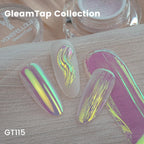 Yokefellow GleamTap Cushion Aurora Chrome Nail Powder -Mermaid Aurora Effect,Nail Art Glitter Decoration for Home DIY Salon Manicure (GT115 Ethereal/Pink Lilac with Gold Sheen)