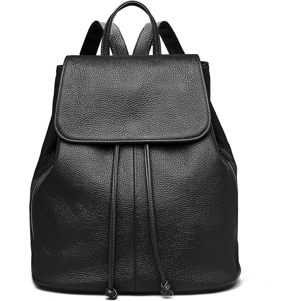 Boyatu Leather Backpack Purse For Women Fashion Design Ladies Shoulder Bag | Full-Grain Leather | Work Commuter & City Travel | Fashion Rfid Pocket Bag | Compact Everyday Essentials (Black)