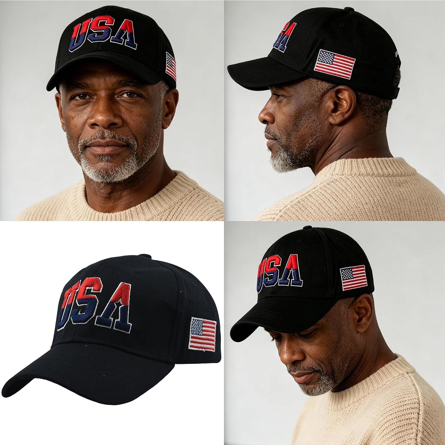 Patriotic Baseball Cap For Women American Usa Flag Trucker Hat Adjustable Strap Dad Hats For Men Medium